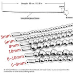 13.8" Flexible Stainless Steel Urethral Sounds Dilators Smooth Beads Urethral Dilator, Penis Plug Insert Prostate Stimulation Sounding Toys Catheter Stretching Male Masturbation Rod (8-10mm)