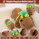 Weighted Stuffed Animals Capybara Plush, Weighted Capybara Stuffed Animals With Turtle Backpack, Soft Pillow Toy For Kids Adults, Birthday Present & Christmas Gifts 9.8 Inch, 0.8 Lb