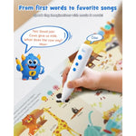 Musical Word Talking Pen Book Set, Interactive Audio Sound Books, Learning Education Toys, Early Educational Autism Therapy Birthdays For Toddlers Kids 1 2 3 4 5