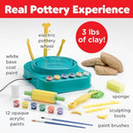Kids Pottery Studio Kit with Pottery Wheel, Air-Dry Clay, Paints & Sculpting Tools