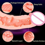 2 In 1 Realistic Dildo Male Masturbators With Pocket Pussy Vigina,Lifelike Dildo Sex Doll With Balls,Portable Adult Sex Love Toy Stroker,Tpe Penis Sleeve Extender Enlarger Prolong For Gay Men Couples