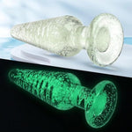Glass Anal Plug Set Glow In The Dark 3 Piece Crystal Butt Plug Training Kit Sex Toys For Adult Men Women Couples