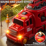 7-In-1 Fire Trucks For 3 4 5 6 Years Old Boys - Transport Car For Toddlers 4-6, Sound And Light Kids Toys For Ages 2-4, Gift For Ages 5-7, 4-8 Year Old Girl Birthday Gifts