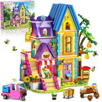 Beekeeping & Bakery House Building Toy With Led Light - 1084Pcs Friends Girls Baking Building Set With Honey Workshop, Pretend Play Birthday For Kid Girls Boys Ages 8-12+ Years