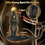 Male Anal Vibrator Butt Plug With Thrusting Dildo Core & 9 Petal-Stretching Modes – Sex Toy For Men With Dual Cock Rings, Prostate Massager & Anal Expander For Gay Adult Pleasure Play