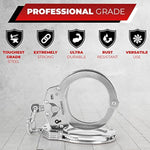 Handcuffs Law Enforcement - Heavy Duty Steel Chain Hand Cuffs - Includes 2 Keys - Extra Sturdy Double Lock - 16 Locking Positions Fit Most Wrists - Perfect For Security, Training