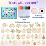 DIY Wooden Magnet Art Craft Supplies Painting Kit for Kids Ages 4-8 to 12