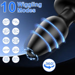 Anal Butt Plug Anal Plugs Sexy Toys, Remote Control Vibrating Butt Plug, Anal Vibrator With 10 Vibrations & 6 Wiggles Modes Prostate Massager Stimulator, 360°Rotating Anal Sex Toys For Male And Female