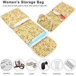 Foldable Floral Period Bag, Sanitary Pad & Tampon Organizer Yellow