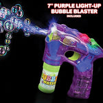 3 Led Light Up Bubble Guns, With Sound, Includes 6 Bottles Of Bubble Solution Refill, Bubble Blower For Bubble Blaster Party Favors, Summer Toy, Outdoors Activity, Birthday Gift