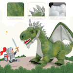 Giant Dragon Plush Toy, 24 Inch Soft Large Drgon Stuffed Animal For Kids Boys Girls, Green Dinosaur Plushies As Christmas Birthday Gift