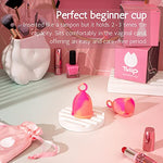 Menstrual Cup with Ring Easy Removal - Sustainable Tampon and Pad Alternative - Reusable - Soft Flexible No Leak 12 Hr Protection (Small Blue)