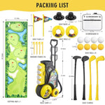 Toddler Golf Set With Cart, 4 Upgraded Handle Clubs, 47.2" Putting Mat, 8 Balls, Training Accessories For 3 4 5+ Years Old Boys Girls