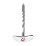 Stainless Steel Urethral Sounds Urethra Dilator Rod Male Penis Plug With Pink Gem For Urethral Training Stimulation Masturbation