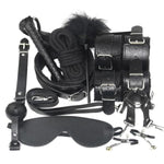 10 Pcs Sex Bondage Sm Restraints Kits Fetish Handcuffs Ankle Cuff Collar Blindfold Whip Rope Nipple Clamps Paddle Anal Toys,Bondage For Sex 10 Pcs Sm Leather Bondage Sets Restraint Kits For Women