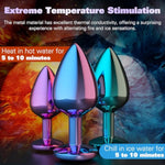 Premium Colorful Metal Anal Plug 3Pc Set - Luxury Round Jewel Base Butt Plugs For Prostate Massage, Couple Play & Anal Training, Body-Safe Material Adult Sex Toys Kit For Men&Women(Mix)