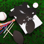36 Pcs Football Scratch Art Cards with Colorful Ribbons, Party Craft Supplies