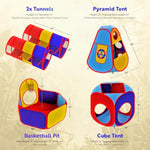 5Pc Kids' Play Tents & Tunnels - Ball Pit For Toddlers, Basketball Hoop, Crawling Tubes, Pop-Up Playhouses, Baby Obstacle Course For Indoor Or Outdoor Use