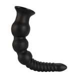 Long Anal Beads Butt Plug With Bottom Suction Cup, Soft Flexible G-Spot Prostate Massager Adult Sex Toys For Men And Women Premium Anal Trainer (Black, M)