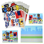 12-Piece DIY Rescue Team Sticker Scene Kit for Kids Party Favors and Activities