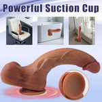 Long Realistic Dildo Realistic Skin Texture, Thick Liquid Silicone With Powerful Suction Cup - Adult Sex Toys For Couples, Men, Women