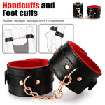 BDSM Bondage Restraints Set, 12pcs Adult Sex Toys for Couples, with Ankle Cuffs, Nipple Clamps, Ball Gag, Blindfold, Rope, Leather, for Beginners and Experienced Users