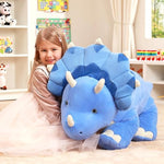 Giant Triceratops Dinosaur Stuffed Animal Plush Toy,30" Soft Big Large Jumbo Toys,Huge Size Cute Fluffy Plushy Oversized Plushie,Gifts For Kids