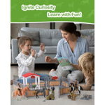 Horse Stable Playset, Horse Gifts For Girls And Boys With 3 Horses And 2 Riders, Horse Toys Set Farm Animals Toys For Kids 3 4 5 6 7 8+ (Horse Playset 1)