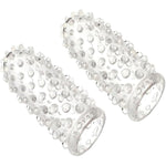 2Pcs Finger Sleeves Transparent Silicone G-Spot Finger Sleeves Vibrator Accessories Nipple Clitoral Stimulator Finger Cot For Adult Women Men Gay Couples Sm Game Bedroom