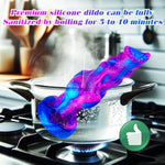 9 Inch Extra Thick Wolf Dog Dildo With Knot And Suction Cup, Silicone Large Xl Massive Knotted Dildo Monster For Strap On, Realistic Extra Wide Dragon Anal Dildo Fantasy Blue Sex Toy For Women Men