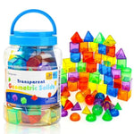 60 Pieces 3D Shapes For Teaching - Geometric Solids For Kids,Light Table Manipulatives,Translucent Toy For Light Table