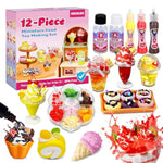 12-Piece Miniature Food Toy Making Set - Diy Tiny Play Food For Kids 5+ | Non-Edible, Pretend Kitchen Play For Little Chefs | Birthday Gifts And Party Favors To Spark Creativity And Imagination
