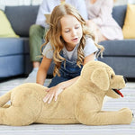 29" Dog Stuffed Animal Large Puppy Plush Golden Retriever Dogs Hugging Pillow For Kids Girlfriend, Gift For Special Day(Light Brown)