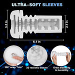 Automatic Thrusting Male Masturbators Man Vibrator With Strong Violent Impact Pussy Adult Sex Toy With One-Click Burst, 5 Thrusting & Men Realistic Ultra-Soft Textured Sleeves