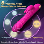 Sex Toys Thrusting Vibrator For Women, Adult Rabbit Thrusting G Spot Dildo With Vibrating Ears, Vibrators Silicone Realistic Vibradores, 3 In 1Vibrators With 5 Thrusting 10 Vibrations Modes (Pink)