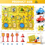 56Pcs Puzzle Race Car Track Set Toys For Kids, Floor Puzzle Tracks Car Gifts For 3 4 5 Year Old Boys Kids, Toys Gifts For 3 4 5 Year Old Boys, Puzzle Racer Set For Ages 3-5 4-6
