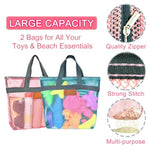 Collapsible Beach Sand Toys For Kids - Travel Beach Toys With 2 Collapsible Beach Buckets, Mesh Bags, Animal Sand Molds, Sand Bucket Shovel Set Sandbox Toy For Toddlers Kids
