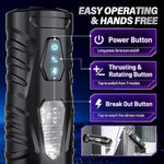 Automatic Male Masturbator Sex Toys For Men & Male Sex Toy Penis Pump With 7 Licking Vibrating Rotating Thrusting, Pocket Pussy Sex Machine With Visual Window
