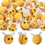 30 Pcs Wool Felt Bees, Cute Plush Bee Embellishments for DIY Crafts
