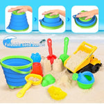 Beach Toys, 14Pcs Sand Toys With Construction Vehicle And Collapsible Beach Bucket, Animal Sand Mold Sets, Watering Can,Shovel Set With Mesh Bag,Summer Outdoor Play Travel Sandbox Gift For Boys Girls