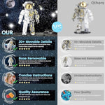 Space Astronaut Building Block Set, 966 Pcs Astronaut Building Set For Adults, Space Building Kit Toys Gifts For Kids 8-14 With Display Stand