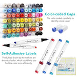 72 Colors Fine and Chisel Artist Markers Set with Black Carry Case