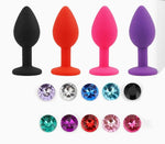 Silicone Anal Plug with Acrylic Base, Multiple Colors (Black-Pink)