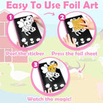 Foil Art Craft Kit for Kids, Sparkly Birthday Gift Toy for Girls, DIY Foil Crafts Set