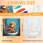 Octopus Paint by Numbers Kit for Kids, 8x8 inch Art Project