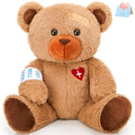 12" Get Well Soon Teddy Bear Stuffed Animal Get Well Soon Bear Stuffed For Kids Adult After Surgery Presents For Infant Broken Arm Teddy Bear Feel Better Bear