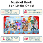 Discover The Orchestra – 28 Instrument Sounds And Classical Pieces, Musical Books For Toddlers, 28-Button Music Book, Musical Toys For Toddlers 1-3
