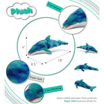 Blue Tie-Dye Dolphin Super Soft Stuffed Animal, Cute Realistic Stuffed Animals For Girls, Boys, Adults Animal Gifts, Kids Nursery Decor For Newborn, Cuddly Soft Baby Plush Toys - 18 Inches