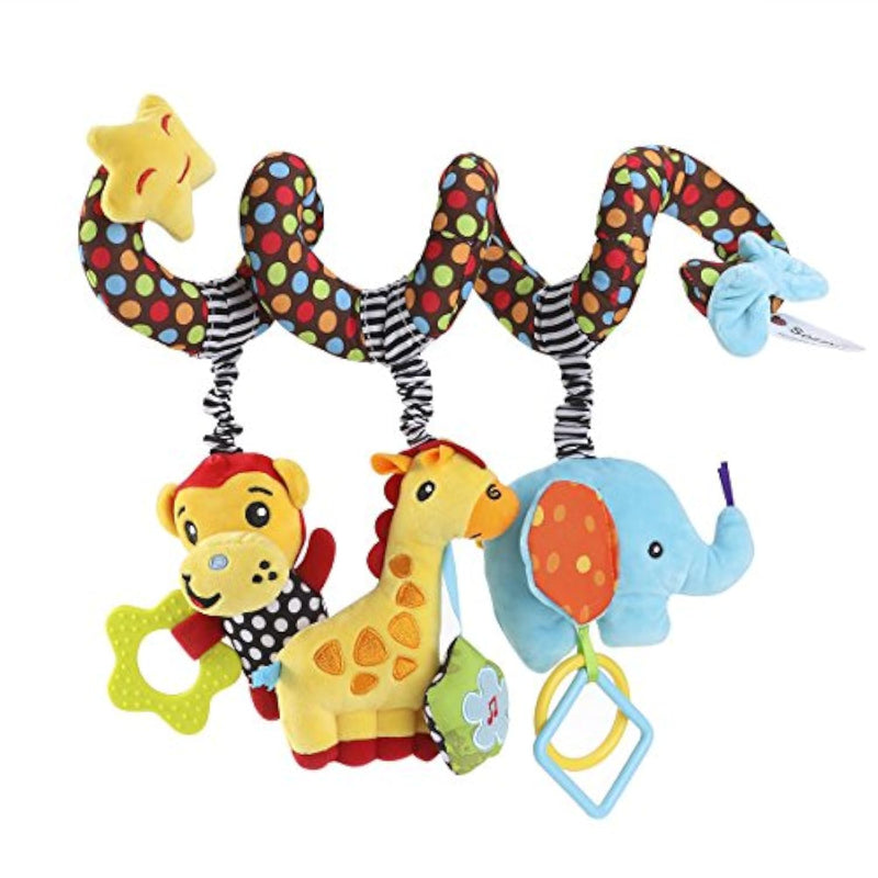 Car Seat Stroller Toys Kid Baby Spiral Bed Stroller Toy Monkey Elephant Edu