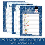 Winter Holiday Party Games Emoji Picture Guessing And Fact Or Flake Winter Trivia 2 Game Bundle For Kids - 25 Dual Sided Cards